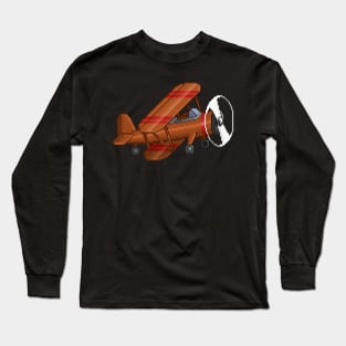 Pixelart Biplane Long Sleeve T-Shirt